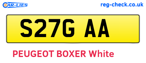S27GAA are the vehicle registration plates.