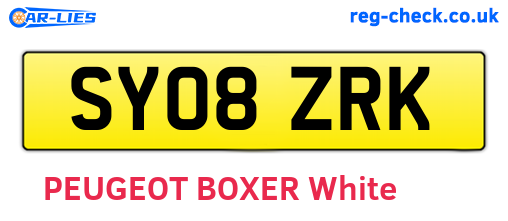 SY08ZRK are the vehicle registration plates.