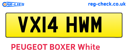 VX14HWM are the vehicle registration plates.