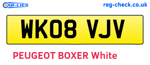 WK08VJV are the vehicle registration plates.