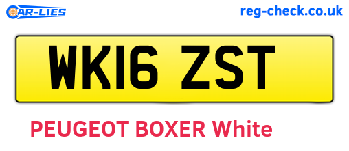 WK16ZST are the vehicle registration plates.