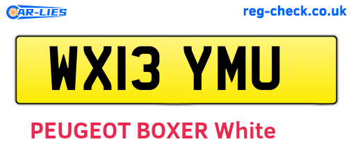 WX13YMU are the vehicle registration plates.