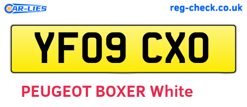 YF09CXO are the vehicle registration plates.