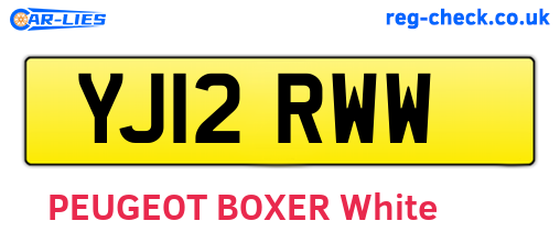 YJ12RWW are the vehicle registration plates.