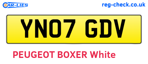 YN07GDV are the vehicle registration plates.