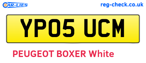 YP05UCM are the vehicle registration plates.