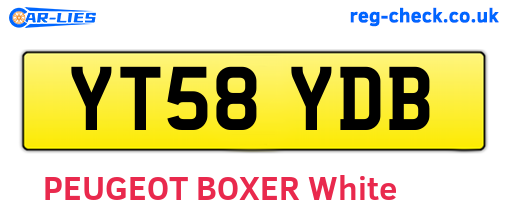YT58YDB are the vehicle registration plates.