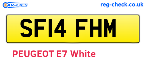 SF14FHM are the vehicle registration plates.