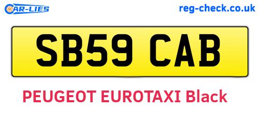 SB59CAB are the vehicle registration plates.