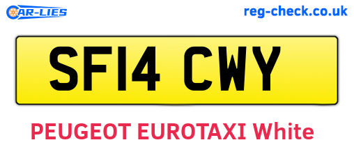 SF14CWY are the vehicle registration plates.