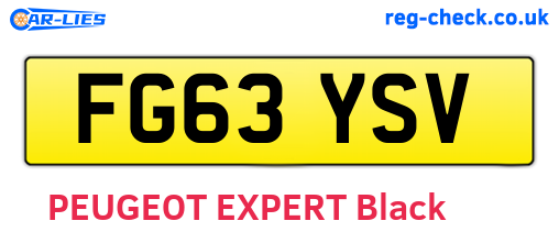 FG63YSV are the vehicle registration plates.