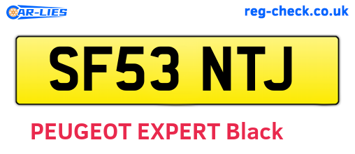 SF53NTJ are the vehicle registration plates.