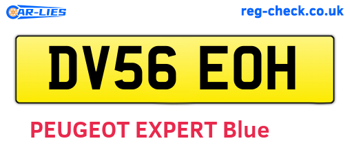 DV56EOH are the vehicle registration plates.
