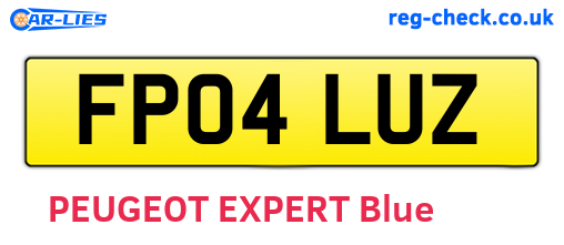 FP04LUZ are the vehicle registration plates.