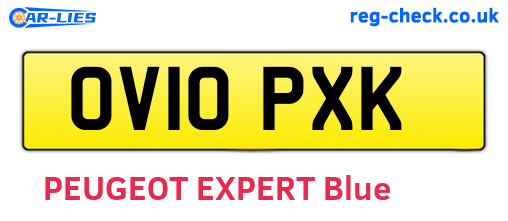 OV10PXK are the vehicle registration plates.