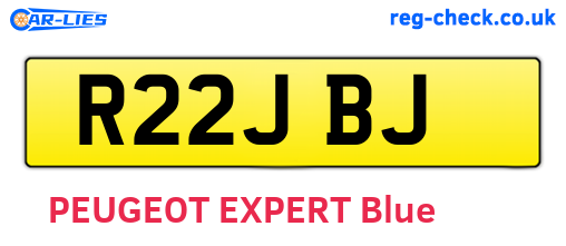 R22JBJ are the vehicle registration plates.