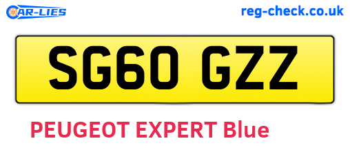 SG60GZZ are the vehicle registration plates.
