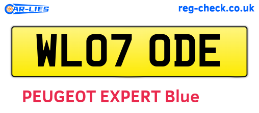 WL07ODE are the vehicle registration plates.