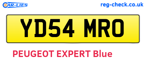 YD54MRO are the vehicle registration plates.
