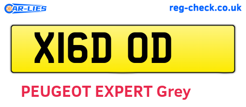X16DOD are the vehicle registration plates.