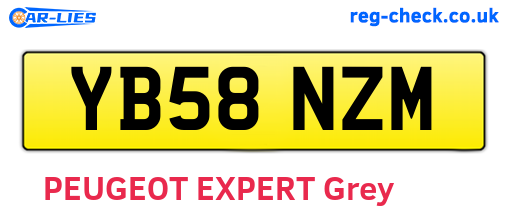 YB58NZM are the vehicle registration plates.