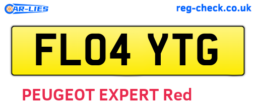 FL04YTG are the vehicle registration plates.