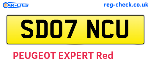 SD07NCU are the vehicle registration plates.