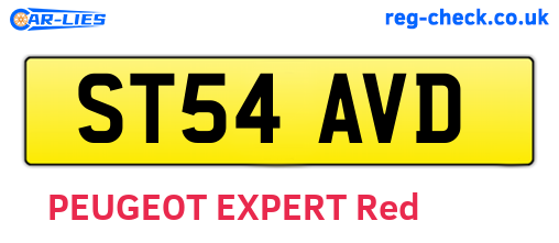 ST54AVD are the vehicle registration plates.
