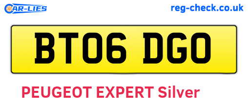 BT06DGO are the vehicle registration plates.