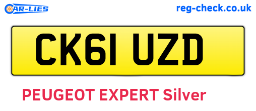CK61UZD are the vehicle registration plates.