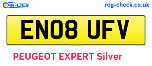 EN08UFV are the vehicle registration plates.