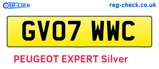 GV07WWC are the vehicle registration plates.