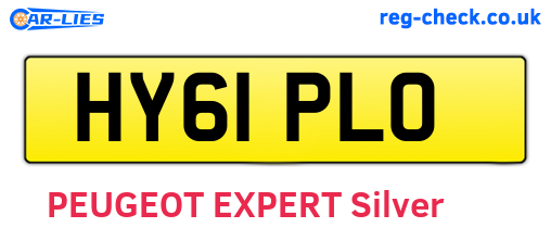 HY61PLO are the vehicle registration plates.