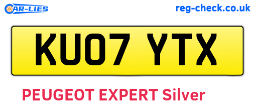 KU07YTX are the vehicle registration plates.