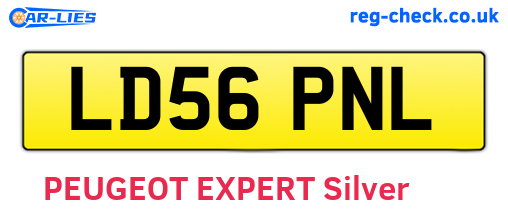 LD56PNL are the vehicle registration plates.