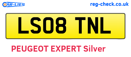 LS08TNL are the vehicle registration plates.