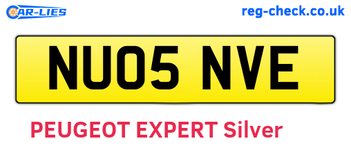NU05NVE are the vehicle registration plates.