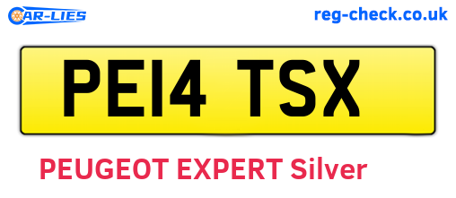 PE14TSX are the vehicle registration plates.