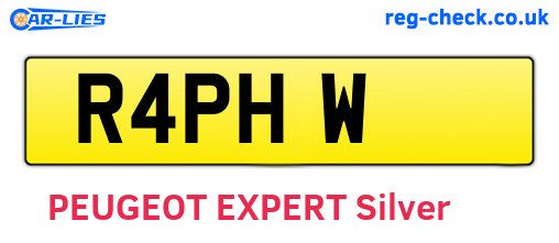 R4PHW are the vehicle registration plates.