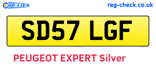 SD57LGF are the vehicle registration plates.