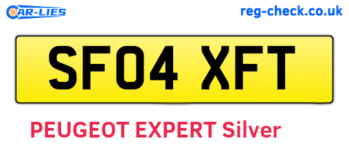 SF04XFT are the vehicle registration plates.