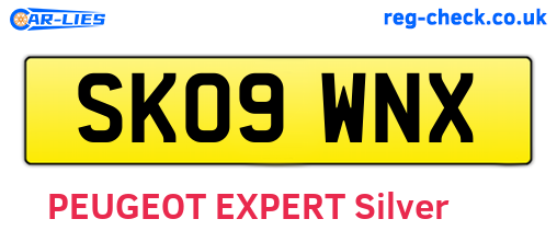 SK09WNX are the vehicle registration plates.