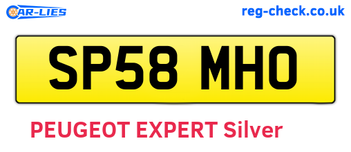 SP58MHO are the vehicle registration plates.