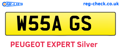 W55AGS are the vehicle registration plates.