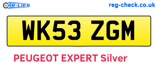 WK53ZGM are the vehicle registration plates.