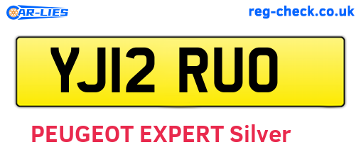 YJ12RUO are the vehicle registration plates.