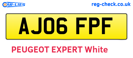 AJ06FPF are the vehicle registration plates.