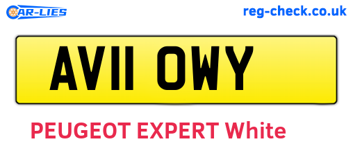 AV11OWY are the vehicle registration plates.
