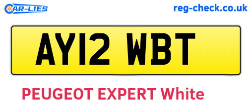 AY12WBT are the vehicle registration plates.