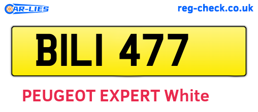 BIL1477 are the vehicle registration plates.